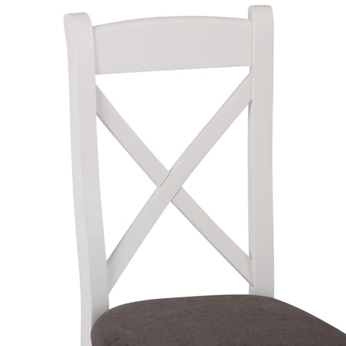 Chaise blanche en chêne avec dossier croisé (lot de 2) NAXOS