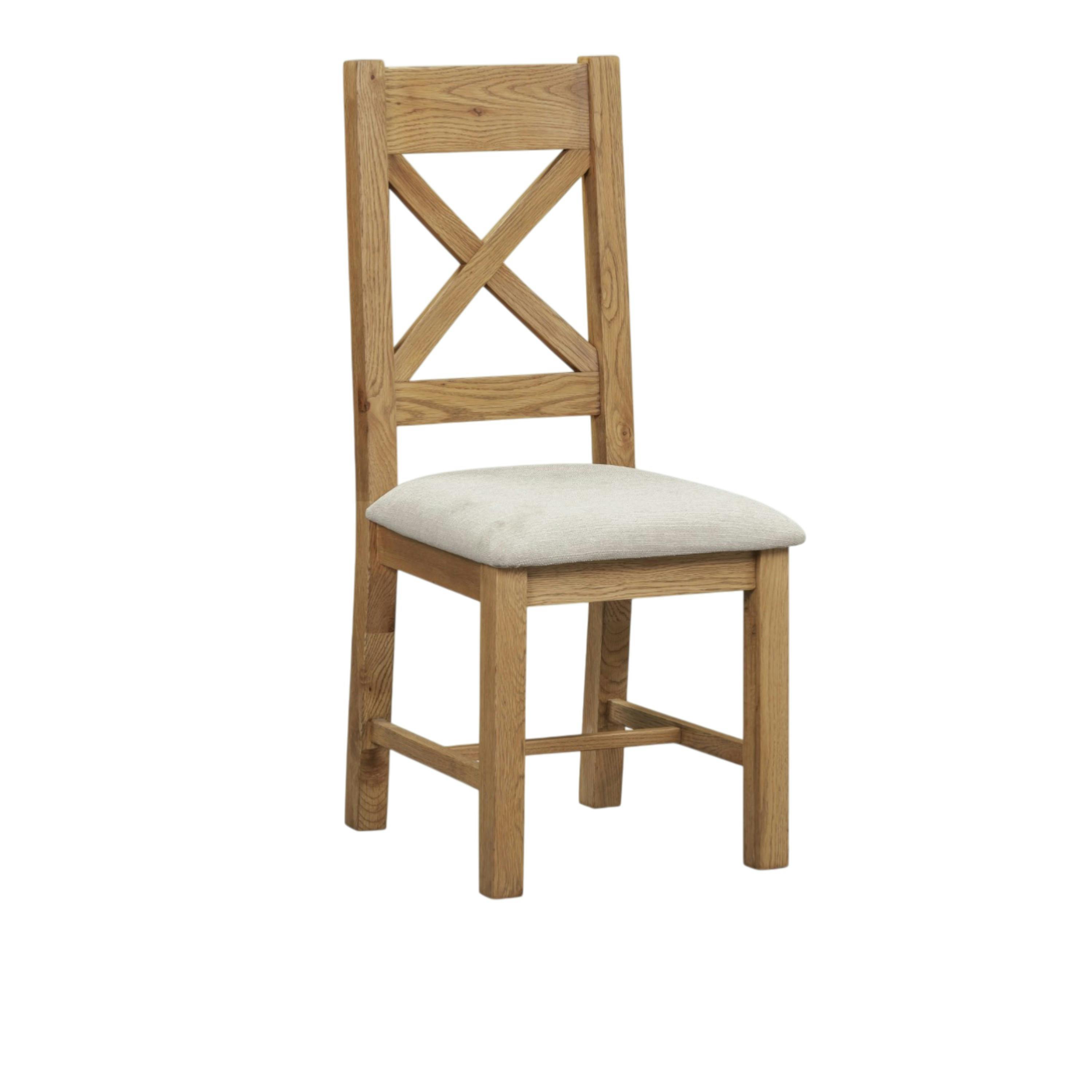 Chaise bois et tissu dossier en croix (lot de 2) VALMONT