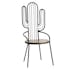 Chaise Cactus en métal noir et assise ronde en bois 55x48x122cm