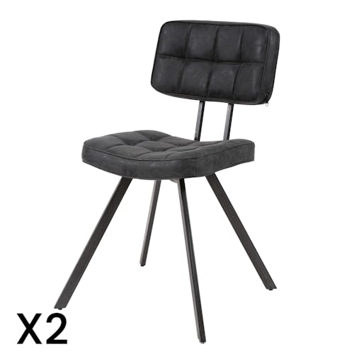 Chaise en tissu noir pieds metal de style industriel