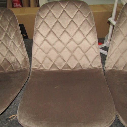 Chaise capitonnée velours gris taupe HAWAI (lot de 2)
