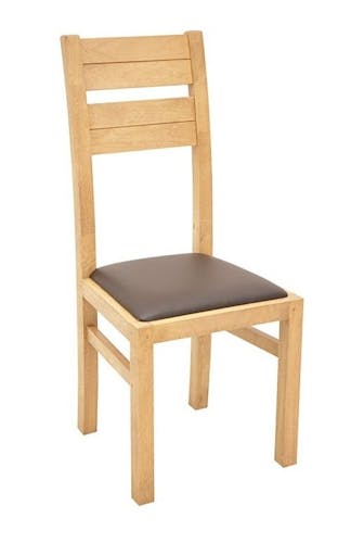 Chaise classique bois et assise marron ATTAN