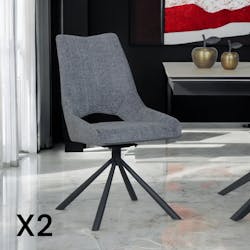 Chaise contemporaine pivotante anthracite (lot de 2) LIGURIE