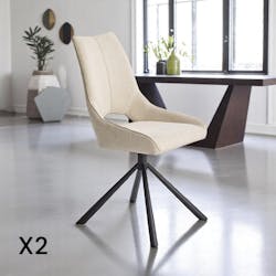 Chaise contemporaine pivotante beige (lot de 2) LIGURIE