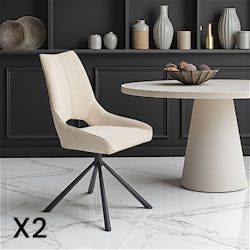 Chaise contemporaine pivotante beige (lot de 2) LIGURIE