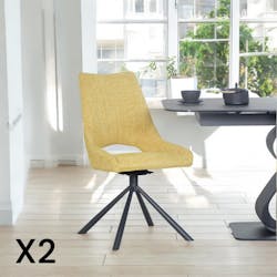 Chaise contemporaine pivotante moutarde (lot de 2) LIGURIE