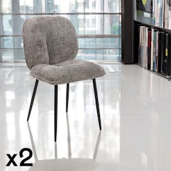 Chaise cosy en tissu gris (lot de 2) IENA
