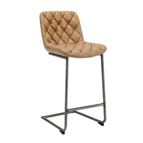 Chaise de bar beige rembourrée motif diamant MELBOURNE Tabourets de