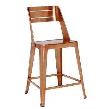 Chaise de bar design cuivre (lot de 2) HELSINKI