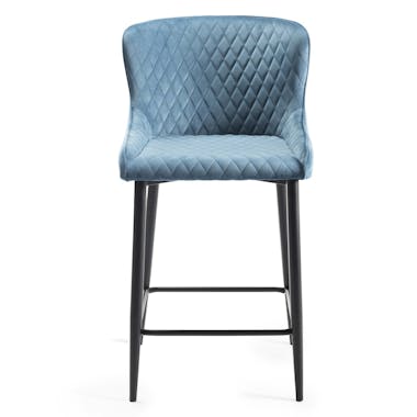Chaise de bar en velours bleu (lot de 2) ARLINGTON