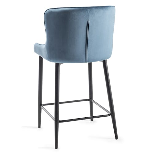 Chaise de bar en velours bleu (lot de 2) ARLINGTON