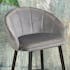 Chaise de bar en velours gris forme coquillage (lot de 2) HAWAI