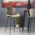 Chaise de bar en velours gris style moderne (lot de 2) MELBOURNE