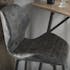 Chaise haute de bar tissu gris pied metal style contemporain
