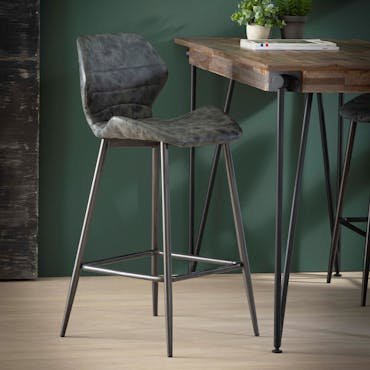  Chaise de bar gris foncé JAVA