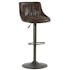 Chaise haute de bar avec dossier marron et pied metal hauteur ajustable