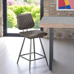 Chaise de bar industrielle marron SALERNE