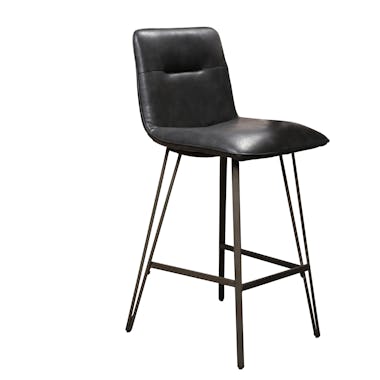 Chaise haute de bar noire style contemporain assise rembouree