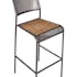 Chaise haute de bar en metal recycle et bois de style industriel