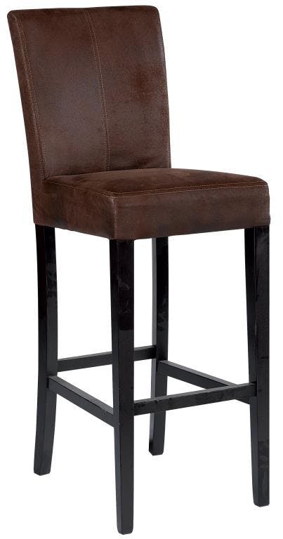 Chaise de bar microfibres marron hévéa