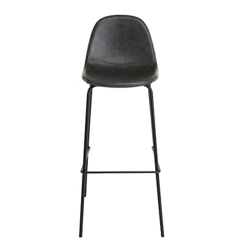 Chaise haute de bar en simili noir pied metal style vintage