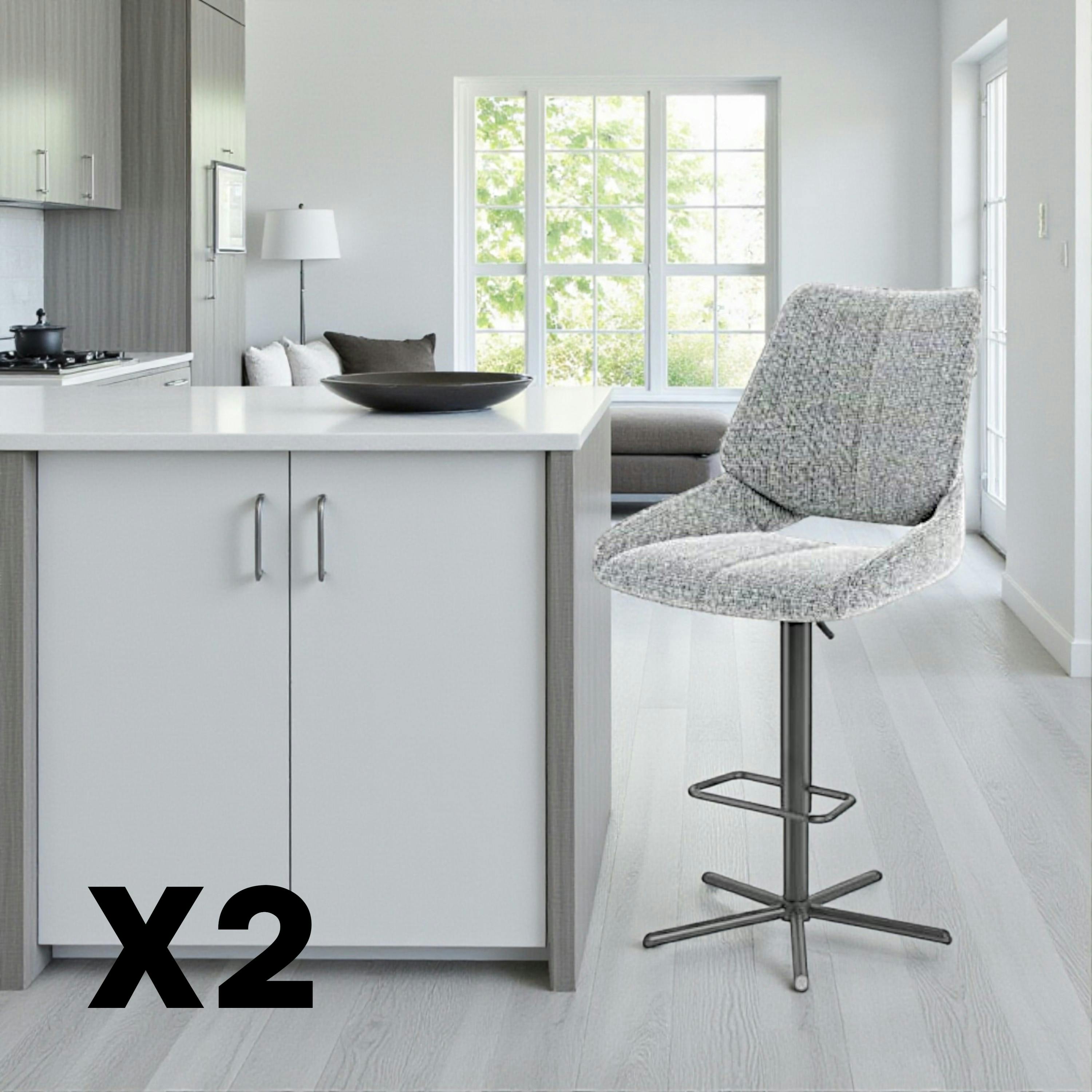 Chaise de bar réglable grise assise baquet (lot de 2) LIGURIE