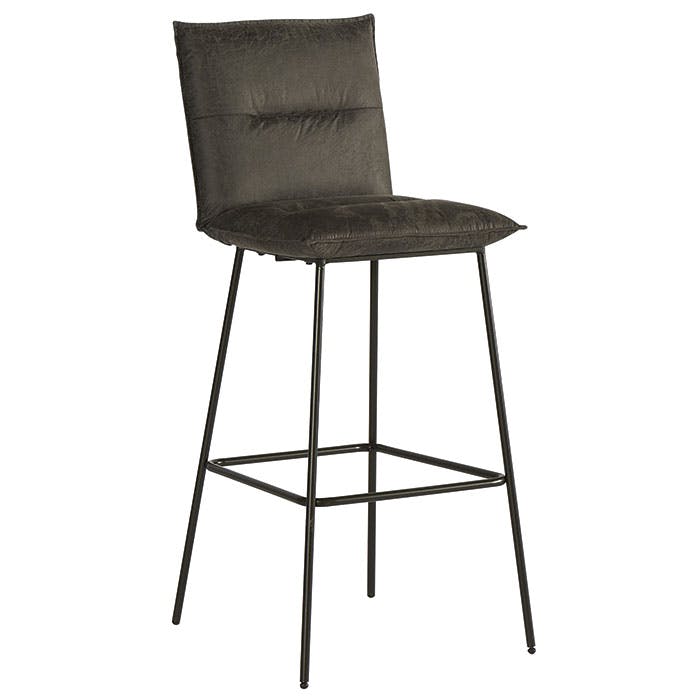 Chaise de bar rembourrée grise MALMOE (lot de 2)