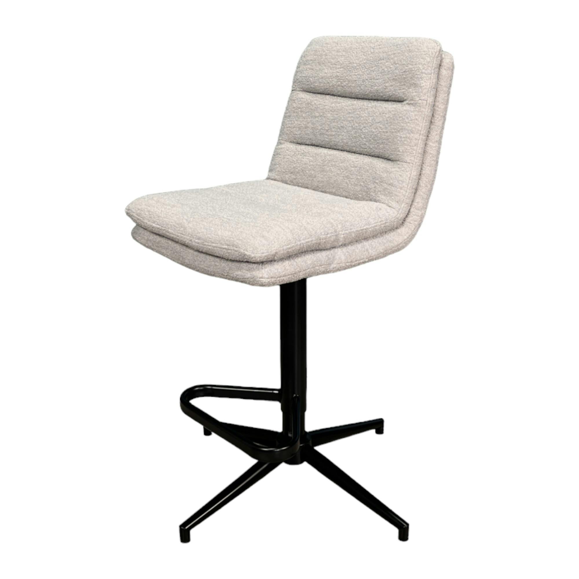 Chaises de Bar LISE en Tissu Bouclé Sable - 51.5 x 56 cm
