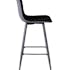 Chaise de bar tissu noir capitonné et pieds métal 42x49xH100cm MALMOE