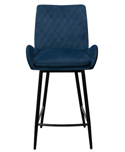 Chaise de bar velours bleu (lot de 2) QUEENSTOWN