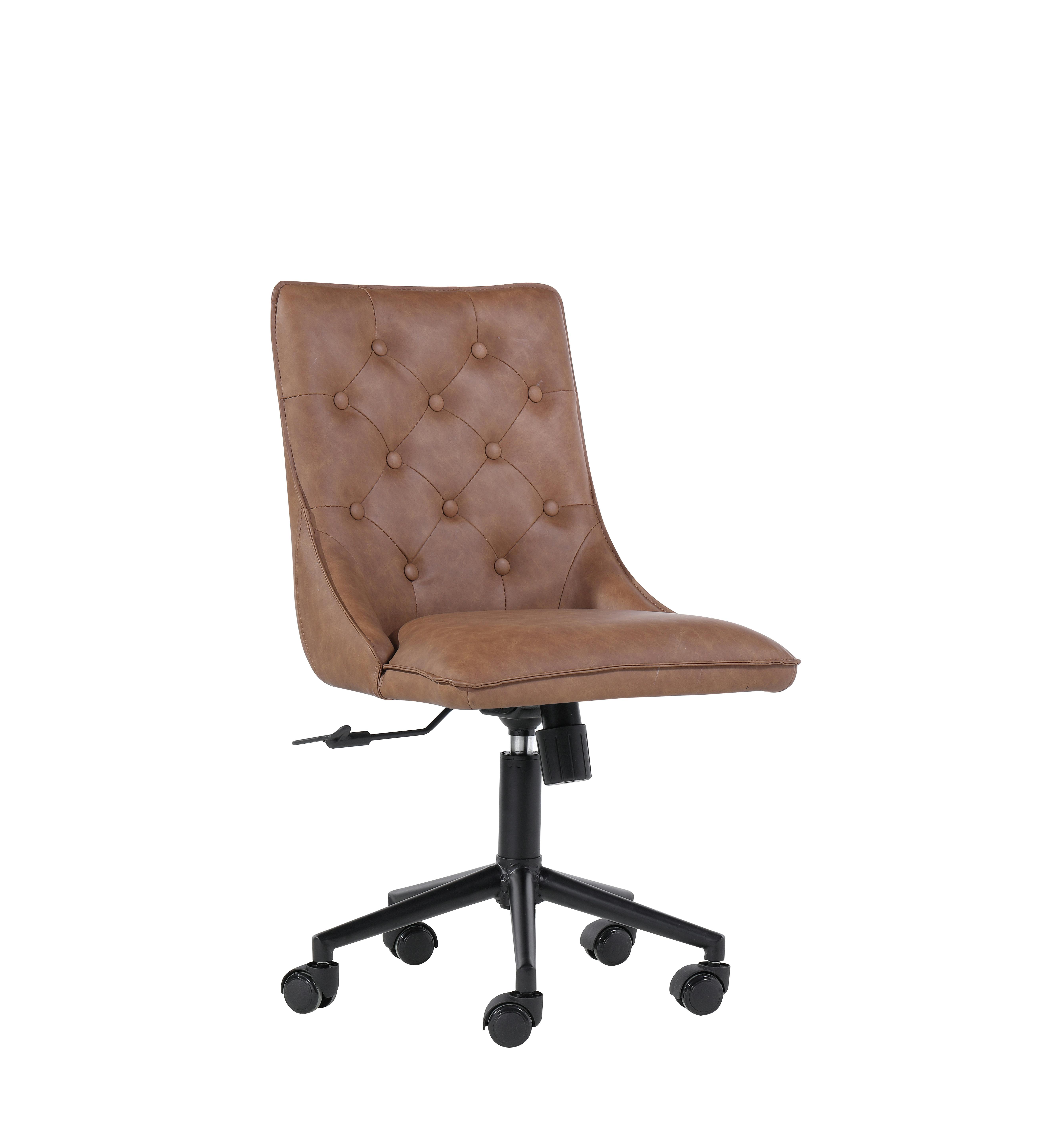 Chaise de bureau camel capitonnée PIANA