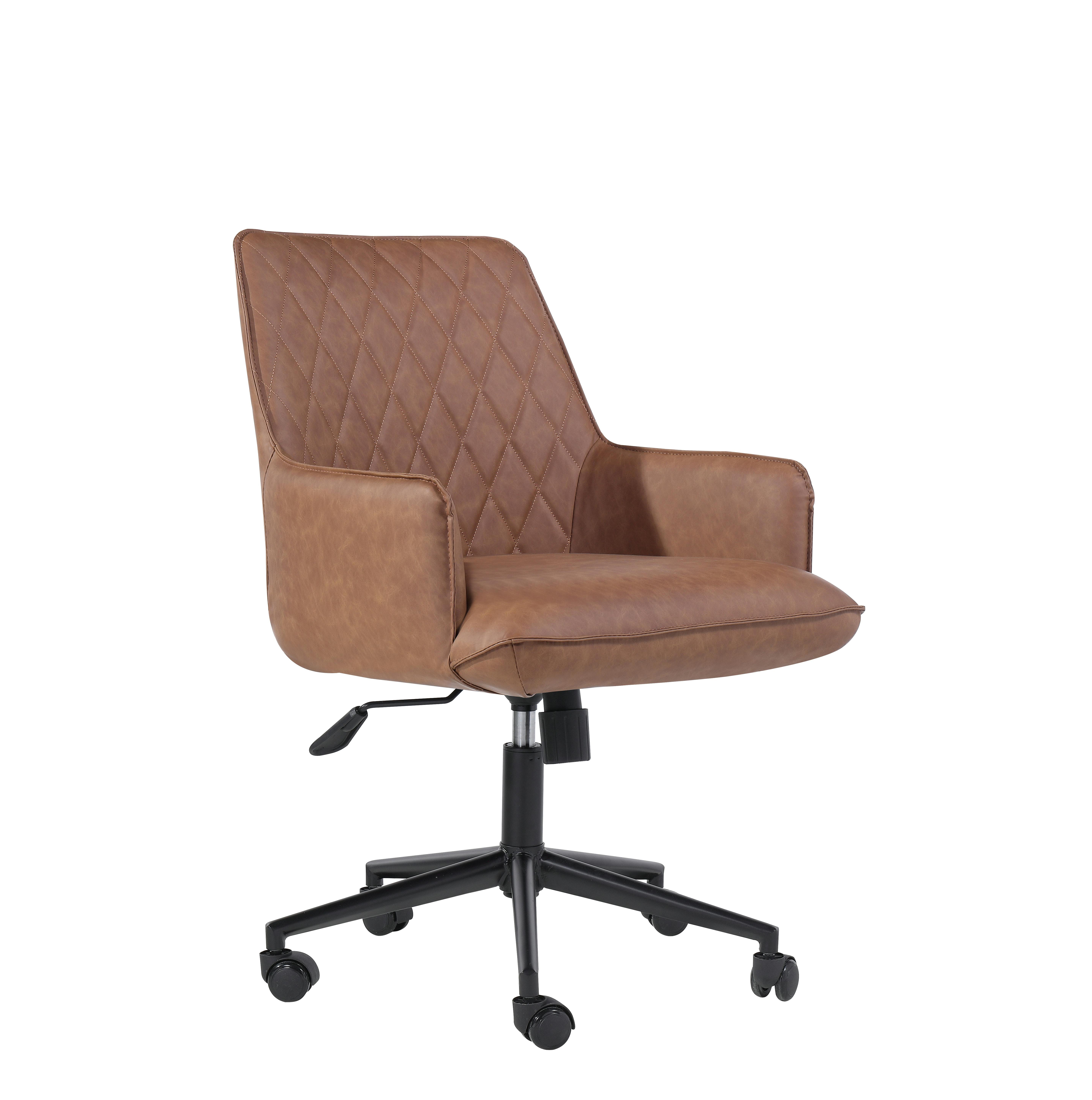 Chaise de bureau confortable camel PIANA