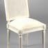 Chaise de chambre Louis XV cannée bois blanc et tissu Porquerolles L 47 x P 51 x  H 110 AMADEUS