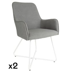 Chaise de jardin aluminium blanc pieds croisés (lot de 2) MAJORQUE
