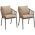 Chaise de jardin aluminium et tissu couleur beige (lot de 2) GRENADE