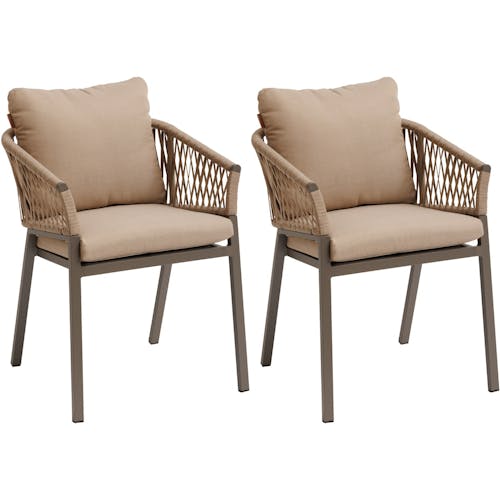 Chaise de jardin aluminium et tissu couleur beige (lot de 2) GRENADE