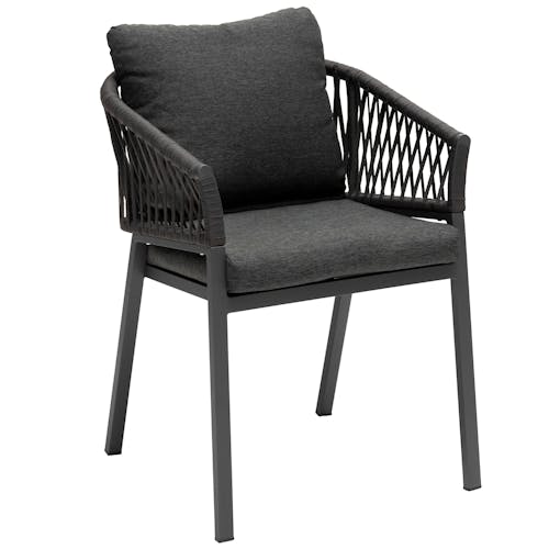 Chaise de jardin aluminium et tissu couleur grise (lot de 2) GRENADE