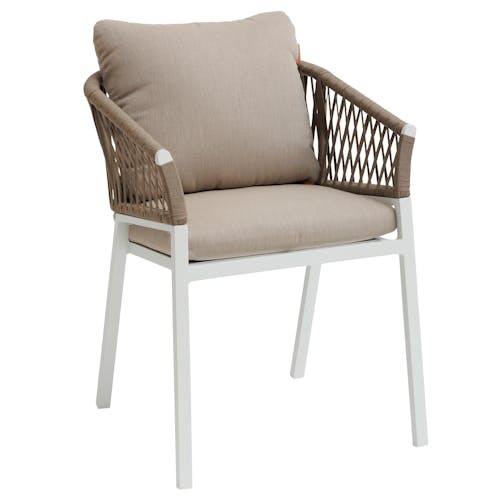 Chaise de jardin aluminium et tissu couleur taupe (lot de 2) GRENADE