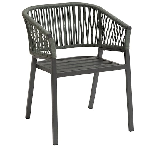 Chaise de jardin aluminium et tissu couleur verte (lot de 2) GRENADE