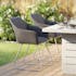 Chaise de jardin aluminium gris et tissu anthracite (lot de 2) LANZAROTE