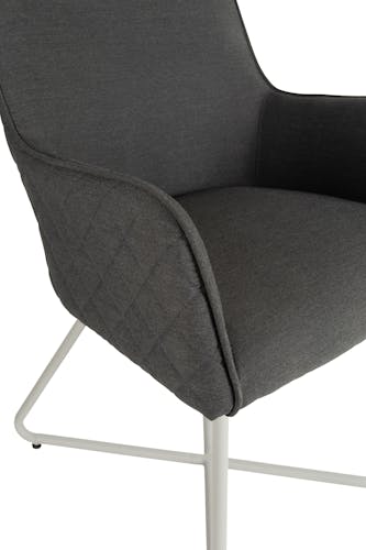 Chaise de jardin aluminium gris pieds croisés (lot de 2) LANZAROTE