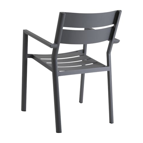 Chaise de jardin avec accoudoirs en aluminium gris ardoise (lot de 2) STOCKHOLM