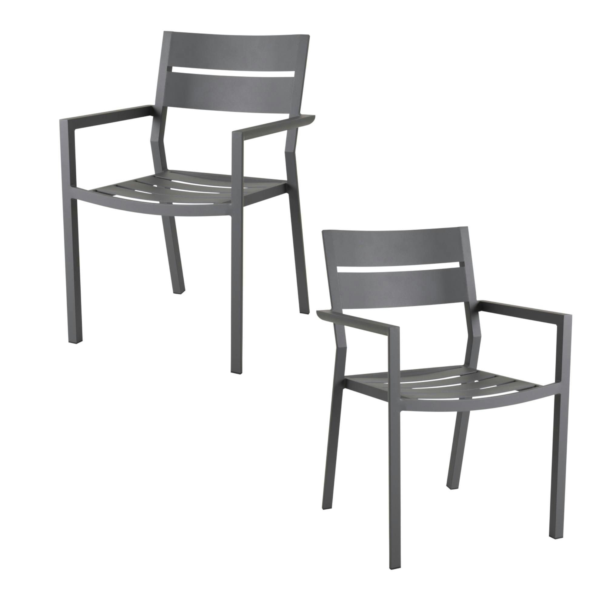 Chaise D'Extérieur Läckö - Design Gris Moderne, Empilable, Sans Entretien | Dimensions 43x52x87 Cm, Supporte 110 Kg - 5