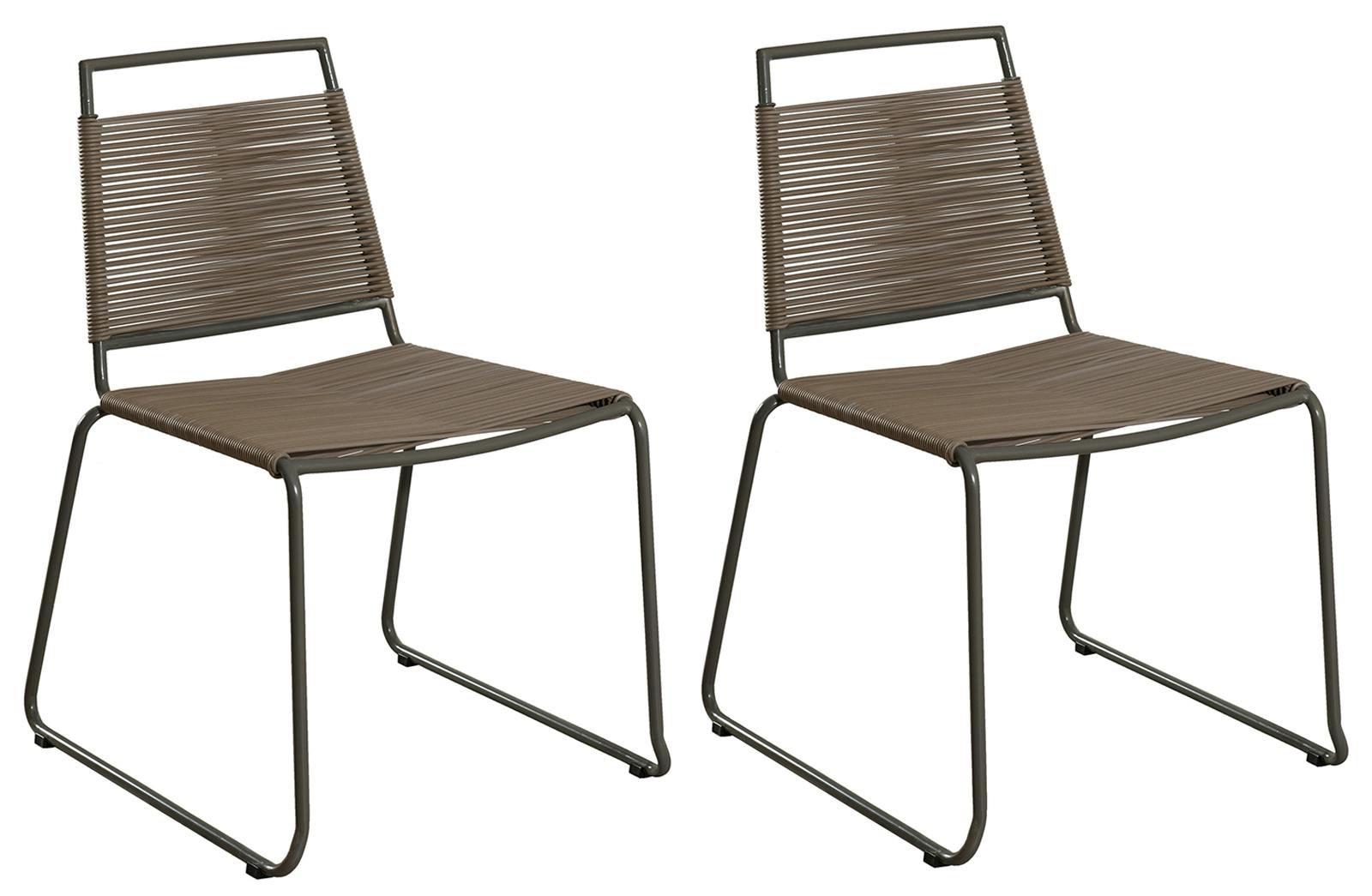 Chaise de jardin empilable cordage DETROIT (lot de 2)