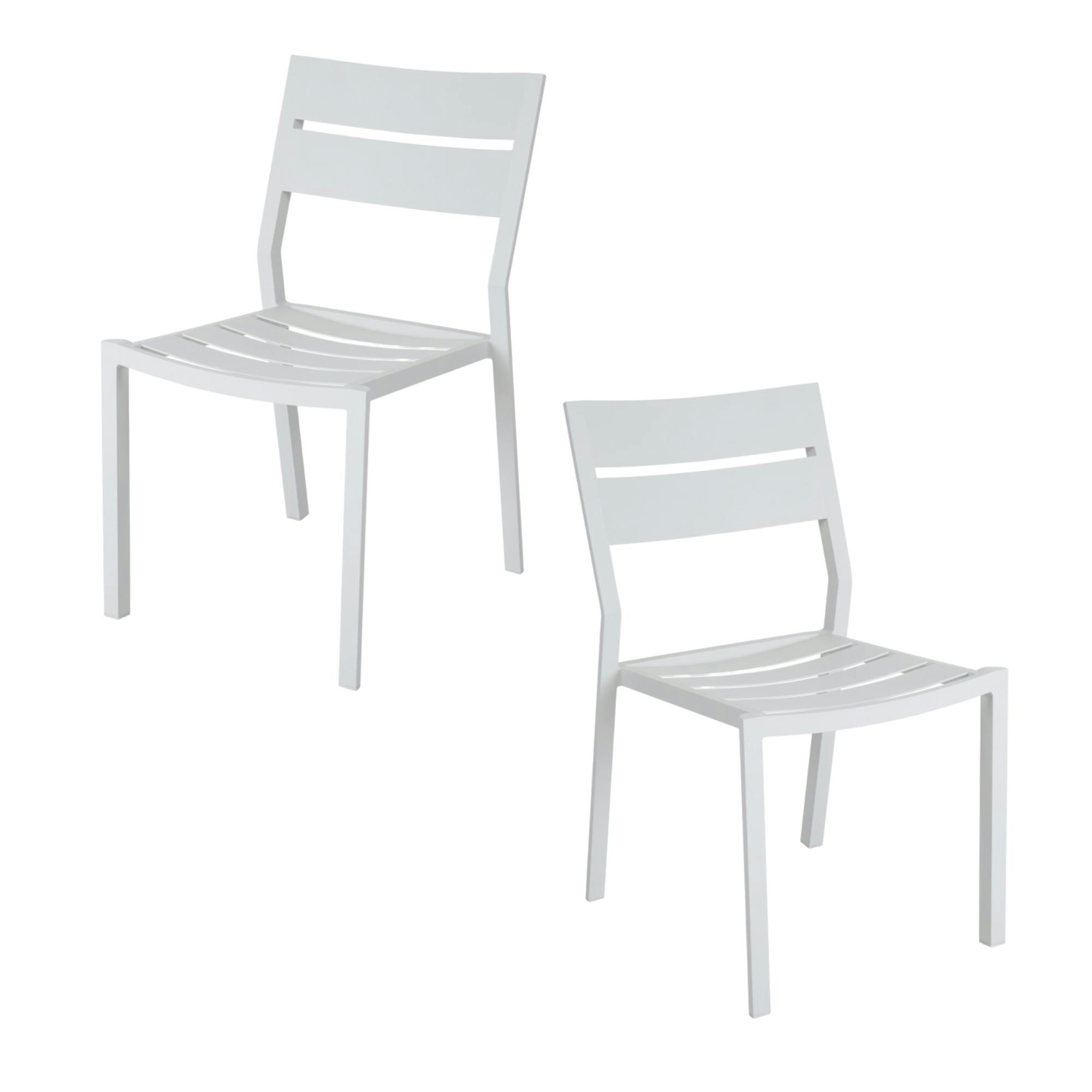 Chaise de jardin en aluminium blanc (lot de 2) STOCKHOLM