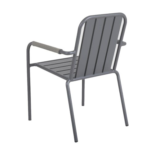 Chaise de jardin en aluminium gris ardoise (lot de 2) OSLO