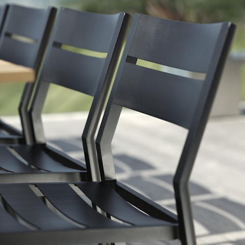 Chaise de jardin en aluminium gris ardoise (lot de 2) STOCKHOLM