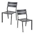 Chaise de jardin en aluminium gris ardoise (lot de 2) STOCKHOLM