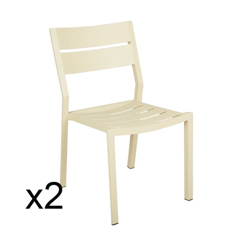 Chaise de jardin en aluminium jaune tendre (lot de 2) STOCKHOLM