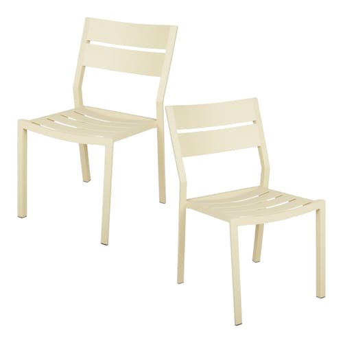 Chaise de jardin en aluminium jaune tendre (lot de 2) STOCKHOLM